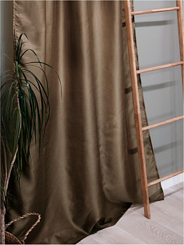 *Шторы портьер. жаккард БАМБУК однот.JYP111 коричневый 190*260 2шт. 100933