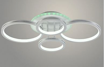 Люстра 06017/4ВDK PR WH+SILVER 96W+6,5W LED RGB 3000-6500K d565 ПДУ(ИК) диммер