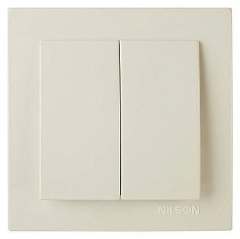 Выключатель Nilson TOURAN Eko Thema СУ 2кл.крем