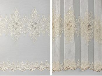 *Тюль Катрин 300*260 белый с серебром ГП