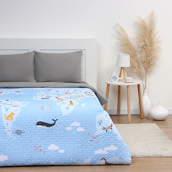 Покрывало "Этель" 1,5 сп 145*210см Around the world  микрофибра 10269273