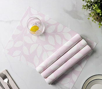 Набор салфеток сервировочных Доляна "Розовое настроение", 4 шт, 45х30 см, цвет розовый 