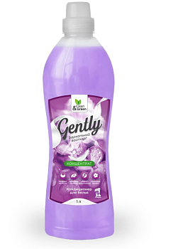 Кондиционер для белья Gently "Бархатный восторг" (концентрат, сиреневый) 1000 мл. Clean&Green CG8282