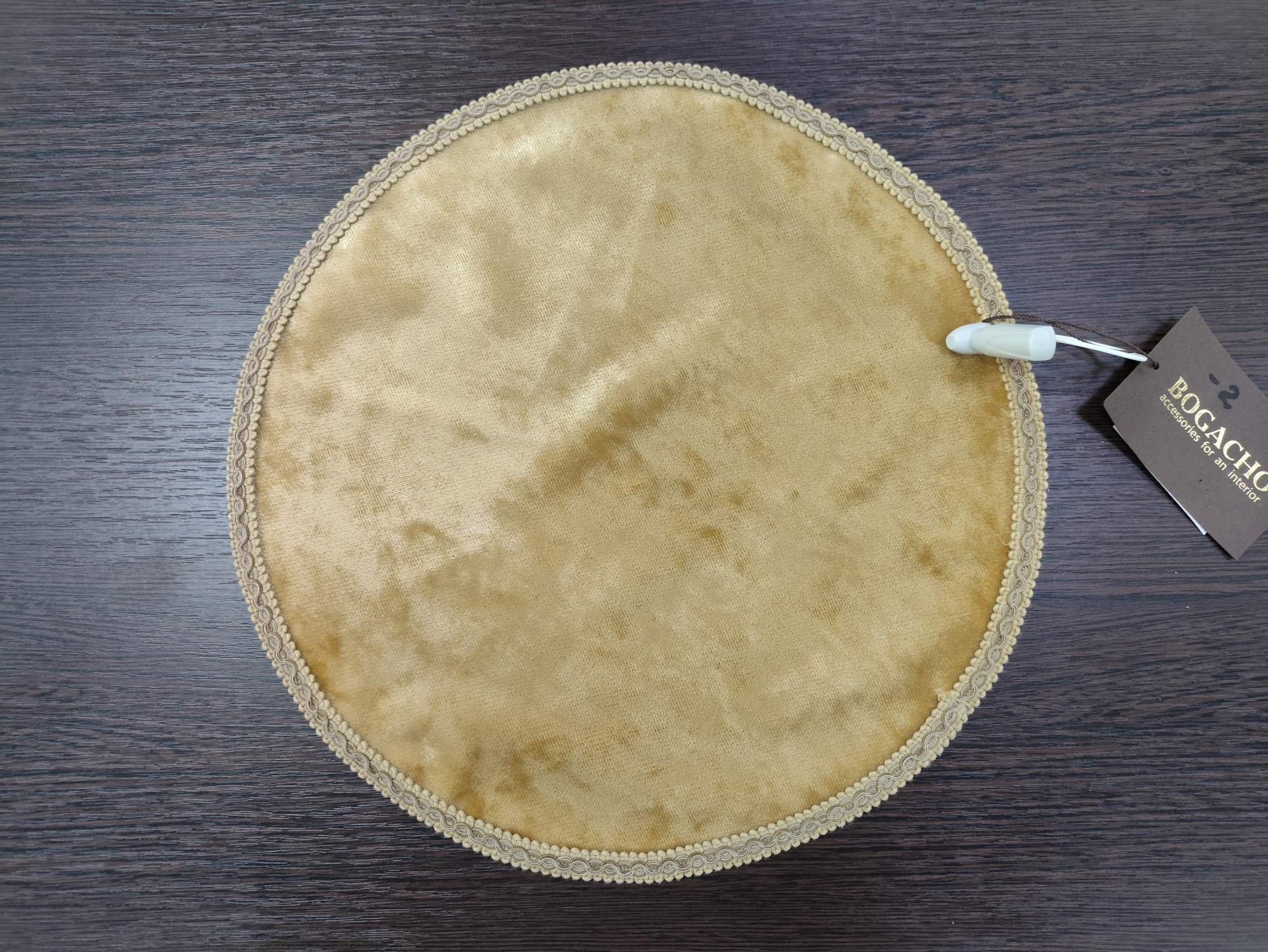 Салфетка декорат. круглая ф340 с тесьмой П-поталь 74104