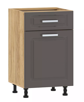 Тумба кухонная "Вокс" 100.08 500 (Софт Графит, Дуб Крафт Золотой) без столешницы