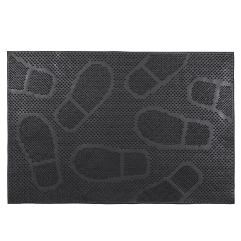 Коврик придверный 40*60см, черный Следы 