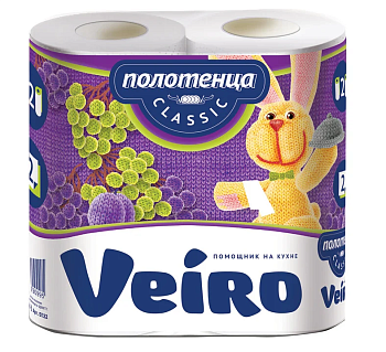 Полотенца бумажные VEIRO Classic, 2-х сл., белый, 2 рул. (50л) 5п22