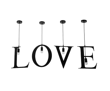 *Светильник подвесной "LOVE" 4х40Вт E27 черный 6300880