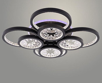 Люстра 06060/4DK PR BK черный 80W+6,5W LED RGB 3000K-6000K d430 ПДУ(ИК) диммер