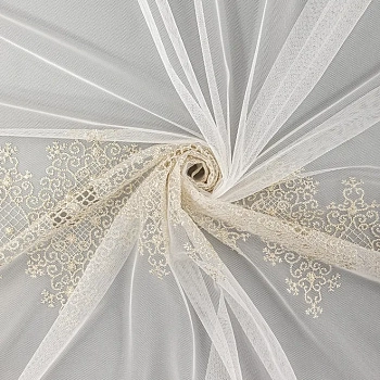 *Тюль Катрин 300*260 белый с золотом ГП