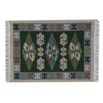 Коврик Kilim Usak из хлопка 60*90 зеленый UK01