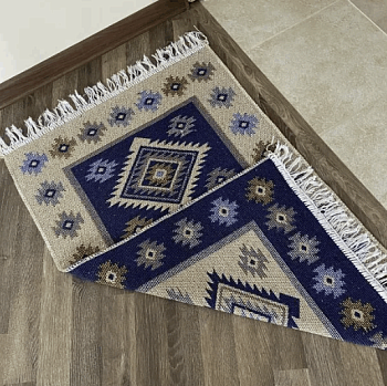 Коврик Kilim Usak из хлопка 60*90 синий UK02