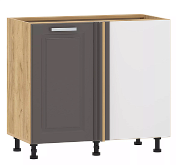 Тумба кухонная угловая "Вокс" 100.12 1000 (Софт Графит, Дуб Крафт Золотой) без столеш