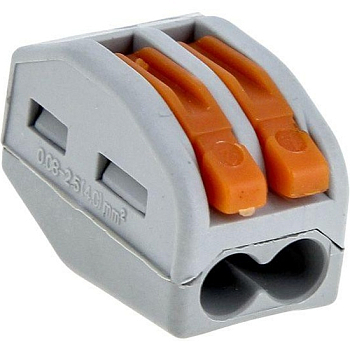 Клемма СМК 222-412, 2-проводная серая 0.08-2.5/4 мм² (50шт/уп) REXANT								