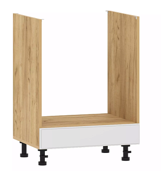 Тумба кухонная для техники "Вокс" 100.10 600 (Меренга, Дуб Крафт Золотой) без столешни