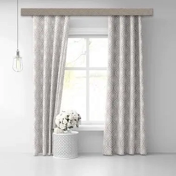 *Штора Сатин печать (золото) Forms 0208 шоколад 135*260