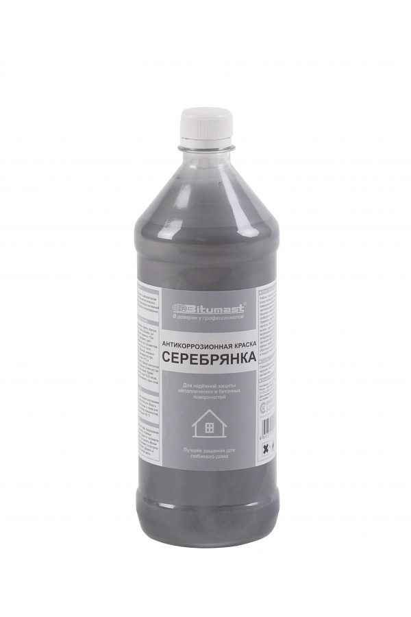 Краска антикоррозийная защитная "Серебрянка" BITUMAST TM 0,5л